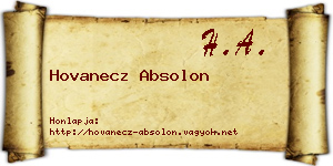 Hovanecz Absolon névjegykártya
